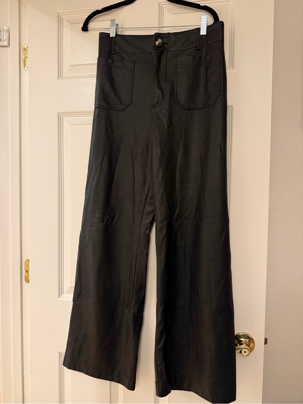 The Colette Wide-Leg Faux Leather Pants by Maeve - Picture 3 of 5